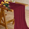 BLMHTWO Burgundy Cheesecloth Table Runner 35×118inch Boho Rustic Gauze Cheese