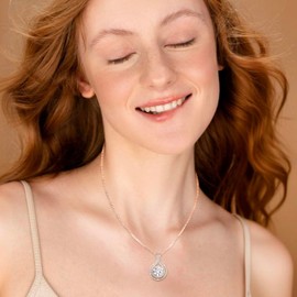 Velare Jewelry Rose Gold Plated Certified Moissanite Necklace for Women Gift for Her (2 CT, Rose Gold Plated)