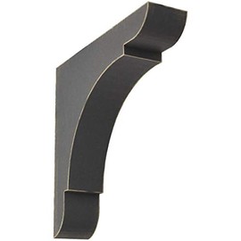Ekena Millwork BKTWD01X08X08OLBL Medium Olympic Wood Vintage Decor Bracket, 1 3/4"W x 8"D x 8"H, Black