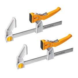 POWERTEC 8-Inch Bar Clamps (2-Pack) – Fast Action Gear Clamp w/ 440 lb Capacity, Quick-Release Woodworking Clamps with Aluminum Jaws & Spreader Function (72120)