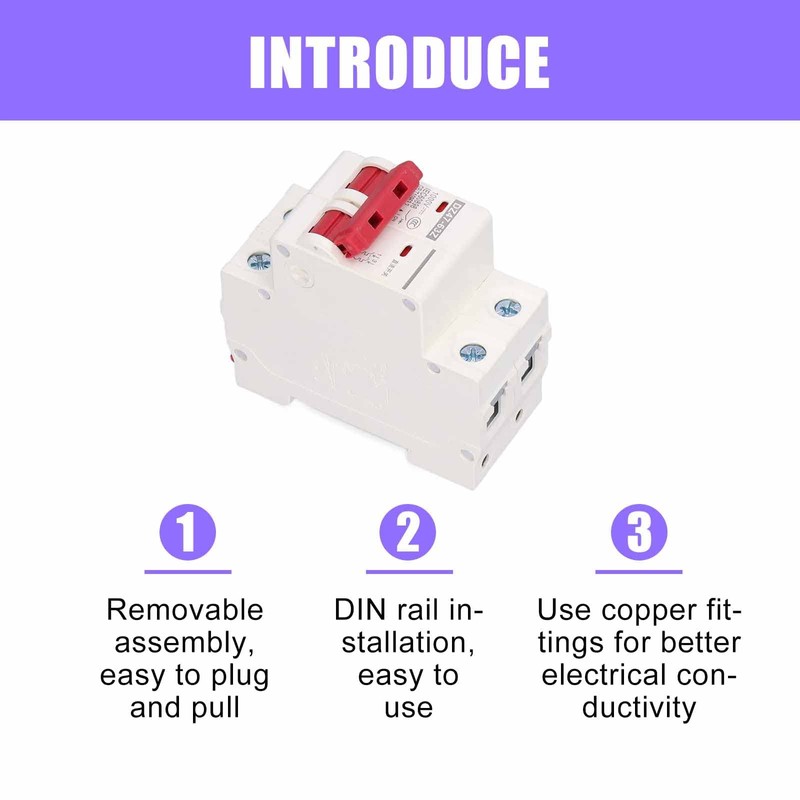 Pack of 2 DC Circuit Breakers, 1000 V DZ47-63Z-2P DC
