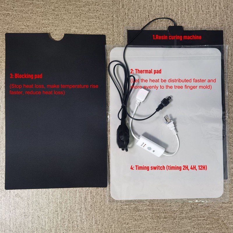Temperature Regulation and Timing Resin Heating Pad Fast Resin Curing