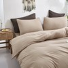 CLOTHKNOW Khaki King Size Comforter Set 3Pcs Taupe Bedding Comforter