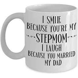 Lumos Iglis Stepmom Mug Birthday Gift From Stepdaughter Gifts for Women I Smile Because Youre My Step Mom Tea Cup Step-mom Christmas Day Gifts for Her 87748