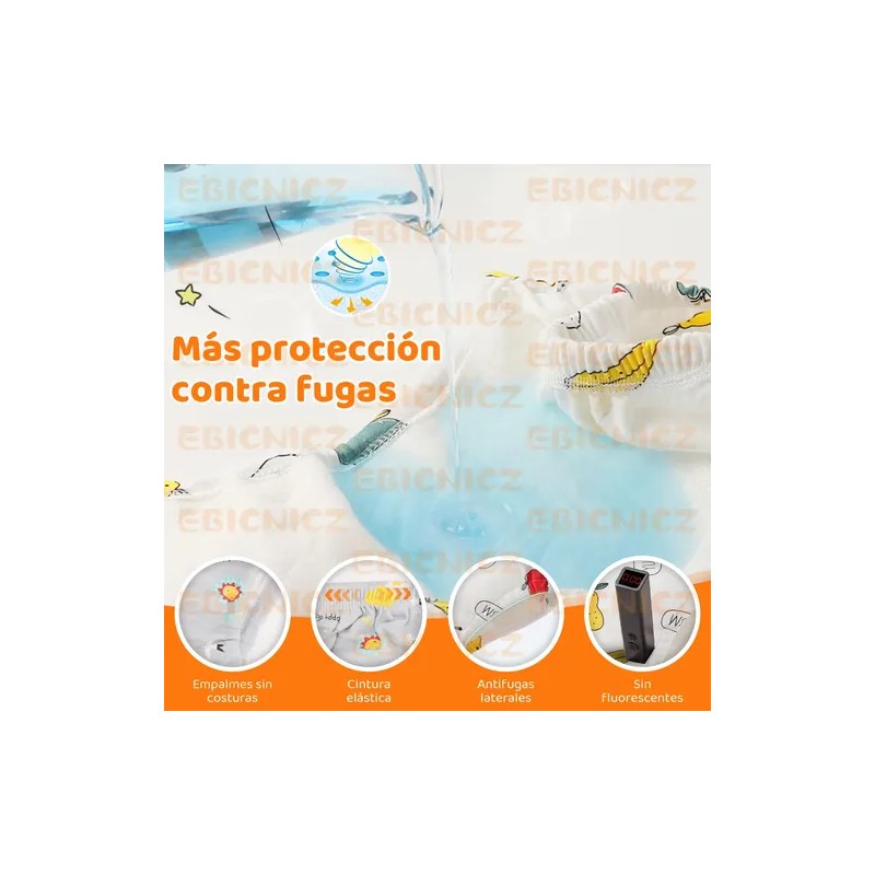 8 Pañales Entrenadores Reutilizables Calzones Algodón Niños
