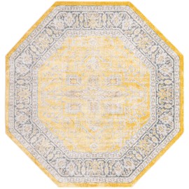 Unique Loom Baracoa Collection Area Rug - Prado (8' 2" Octagon, Yellow/ Ivory)