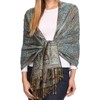 Sakkas Kalin Long Wide Paisley Design Woven Pashmina Shawl Scarf