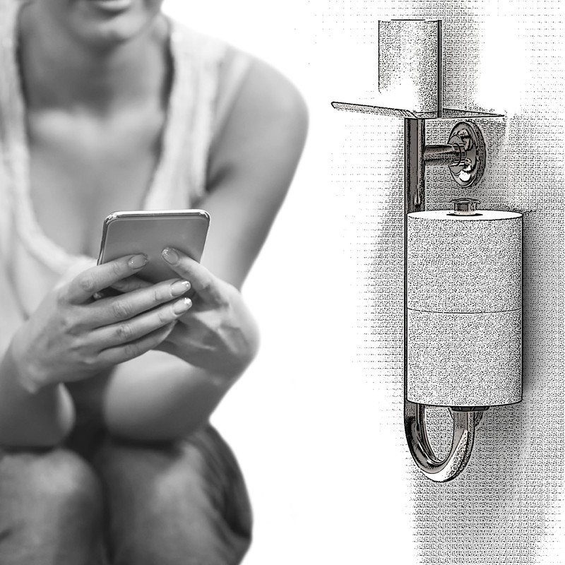 AquaChase 3-in-1 Toilet Safety Grab Bar with Built-in Tissue Paper
