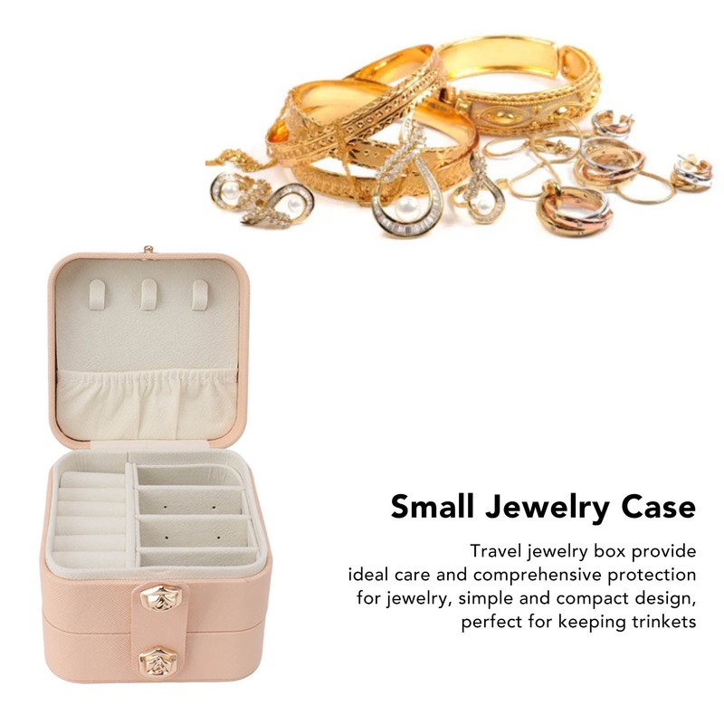 Travel Jewelry Box Organizer Small Portable Storage Case 2 Layer