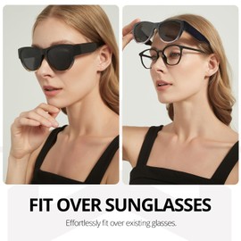 Myiaur Polarized Over Glasses Sunglasses for Women Men, Trendy Fit Over Glasses UV400 Protection for Driving