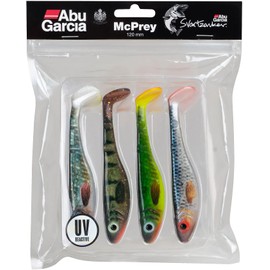 Abu Garcia Svartzonker McPrey Paddle Tail Fishing Lures for Pike and Bass - 4 Pack Mixed Colours Soft Bait Rubber Fish
