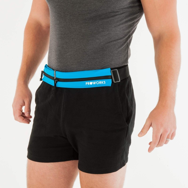 Proworks Sports Running Belt Bag with Adjustable Waist Strap, Twin