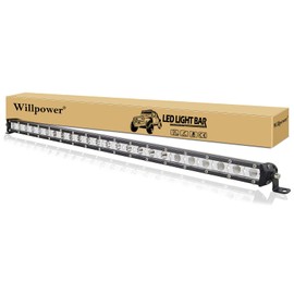 Willpower 25 inch 120W Single Row LED Light Bar Low Profile Ultra Thin Slim Mini Spot Flood Combo Beam Led Off Road Lights Driving Lights Led Fog Lights Boat Lighting Led Work Light