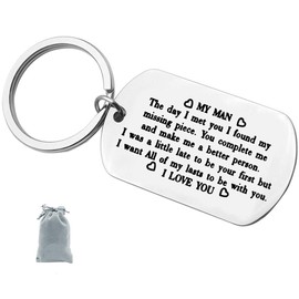 Vadaka to My Man Keychain Gift for Him,Wedding Anniversary Valentine's Day Birthday Gift for Boyfriend Fiance Husband I was A Little Late to Be Your First Keychain