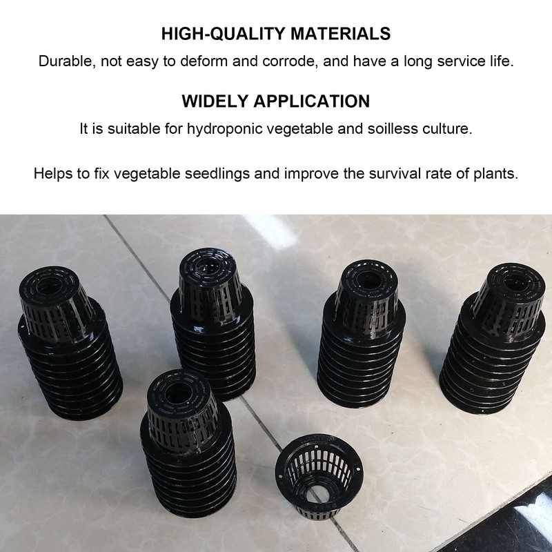 50PCS Planting Basket Mesh Pot Round Plant Grow Hydroponic Containers