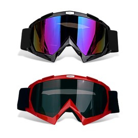 ZEMFAY Dirt Bike Goggles 2-Pack ATV Motorcycle Riding Glasses with UV Protection