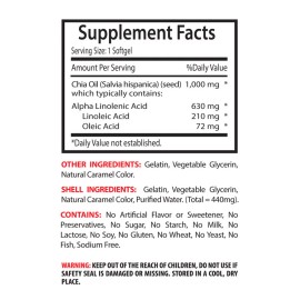 LIFE Nutrition self-care oil - CHIA SEED OIL - spa-quality oil 2 Bottle 120 Capsules