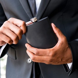 Weddingstar Black Hip Flask