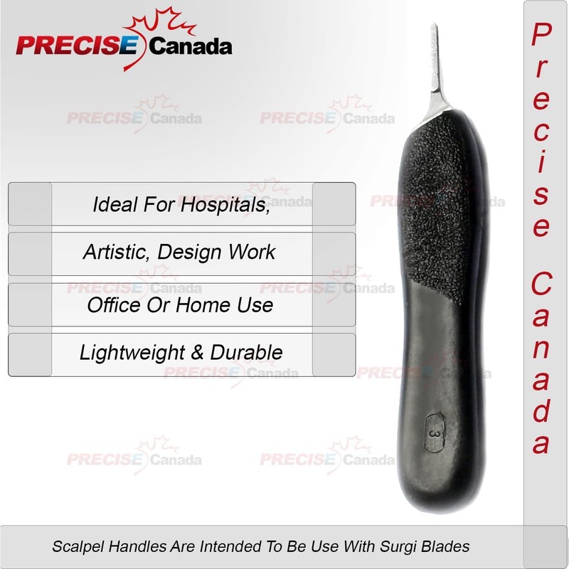 PRECISE CANADA 50 Pcs Black Color Plastic Handle, Scalpel Handle