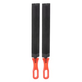 HARFINGTON 2pcs Feather Shaped Taper Files 8" T12 Bearing Steel 285x30mm Length Cut Hand Rasp File with Red Plastic Handle for Deburring and Removing Material