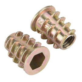 tuerca roscada hexagonal, Tuerca roscada hexagonal, aleación de cinc M6 Interior Tuercas hexagonales de inserción para conector de perno tuercas de insercion para muebles (M6*15)