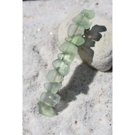 Genuine Surf Tumbled Aqua and Sea Foam Sea Glass French Barrette Hair Clip 4" or 100 mm Length - Quantity of 1