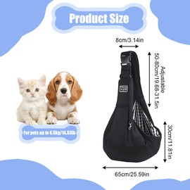 Puppy Carrier, Adjustable Pet Carrier Dog Sling Dog Carriers for Small Medium Dogs Hands-Free Cat Bag Carrier Sling Double-Sided with Safety Belt for Outdoor Walking Travel Shopping