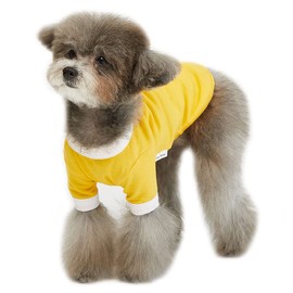 Lucky Petter Ringer Dog Shirt for Small and Large Dogs Cotton T-Shirts Soft Breathable Dog Shirts pet Clothes (X-Small, Yellow/White)