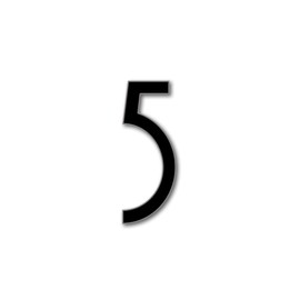 House Number 5 AVENIDA Art Deco Door Numbers in 3 Sizes (15, 20, 25cm / 5.9, 7.8, 9.8in) Modern Floating House Number Acrylic incl. Fixings, Colour:Black, Size:15cm / 5.9'' / 150mm