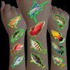 Fishing Temporary Tattoos - Fish Lake 96 PCS Funny Fish