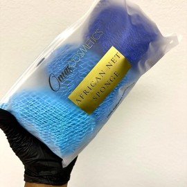 Omas Cosmetics 3 Piece African Net Sponge Bundle - Ethically Sourced Porous Exfoliating Sponge, 45” Long, Tear Resistant, Nylon, Dries Quickly, Ideal for Hygiene Routine Bath Personal - Color: Purplehaze