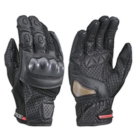 Daytona HBG-053 Motorcycle Gloves, Goatskin, Punched Mesh, Carbon Protector, Touch Panel Compatible, Genuine Leather, Sport Mesh, Spring and Summer, Large Size, Black 15926