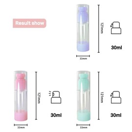 MEETOOT 3PCS 1oz/30ml Vacuum Dispenser Bottle Reusable Leak Proof Travel Pump Bottle Toiletries Cosmetics Skincare Container Small Hand Sanitizer Dispenser Bottle