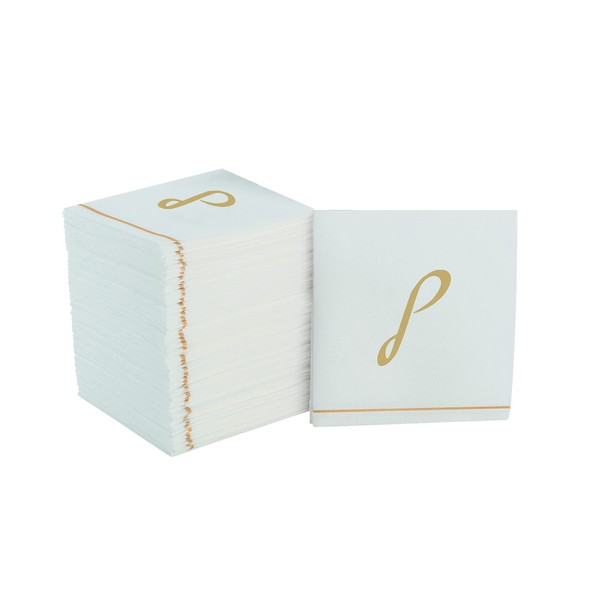 Luxe Party 112 Pack Hebrew Monogram Napkins| Hebrew Letters| Disposable|