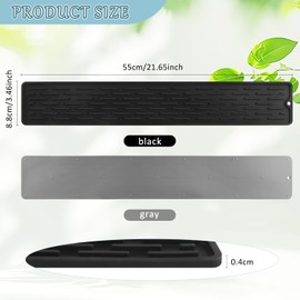 4 Pcs 55*8.8cm/21.65*3.46inch Silicone Dish Drying Mat Silicone Mat Holder Tray for Kitchen Counter Sink Drawer Bottle Dish - (Black+Grey)