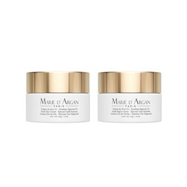 Dúo Hidratante Facial Crema Oro Día Noche 24k Colágeno Marino Péptidos Reafirmante Todo Tipo Piel Marie Argan