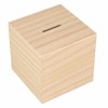 Square Wooden Money Box 8.7 x 8.7 cm