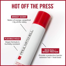Paul Mitchell Hot Off The Press Thermal Protection Hairspray, Perfect Prep + Finish For Heat Styling, All Hair Types, 6 oz.