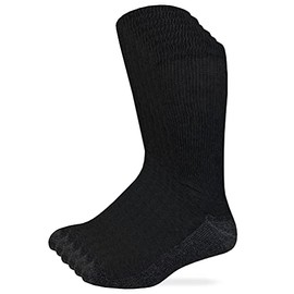 Carolina Ultimate Men's Non-Binding Everyday Crew Socks 6 Pair Pack (Black, Men's Shoe Size 9-13 - Sock Size Large, l)