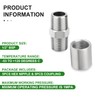 TAISHER 10PCS 304 Stainless Steel Pipe Fitting, Hex Nipple, Coupling,