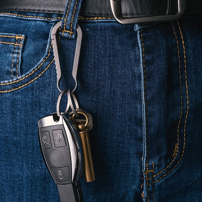 TIMULTI Keychain, Titanium Carabiner, Stylish, Car, Bicycle, Quick Release, Key
