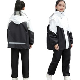 Icyrain Raincoat, Kids Kappa, Top and Bottom Rainwear, Bicycle Commuting to School, Separate, Children, Rainwear, For Girls, Boys, School Entrance Preparation, Kindergarten, Waterproof, Windproof,