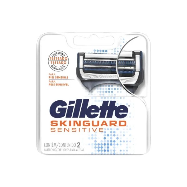 Gillette Skinguard Sensitive Cartuchos De Afeitar 2 Piezas Empaque