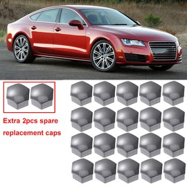 Gebildet 22pcs 21 mm Universal Plastic Wheel Nut Caps Car Nut Covers Bolt Hub Caps with Removal Hook (Grey)
