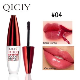 QICIY 4-Color Tattoo Lip Gloss Color Peel-Off Long-lasting Moisturizing Hydrating Lipstick for Normal Skin Radiant Finish 50g:_04#