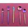 Puzhler Heavy Design Stain Rainbow Silverware Camping Kitchen Utensils Silverware