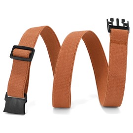 WHIPPY Elastic Kids Belt for Boys Girls - Stretch Invisible Belt with Adjustable Clip Buckle Latch Belts for School Sports - Brown
