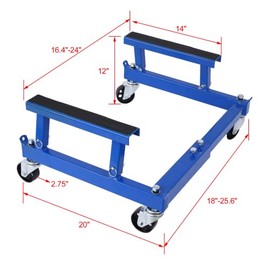 Motorcycle Dolly, ATV Four Wheeler Cycle Engine Cradle 1500lbs, Heavy Duty Racks for Maintenance, Engine Stand (Blue)