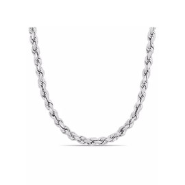 ARGENTO REALE Sterling Silver Diamond Cut Rope Chain Necklace, 1MM 2MM 3MM 4MM 5MM 6MM 7.5MM Braided Rope Chain Necklace, 925 Sterling Silver Necklace