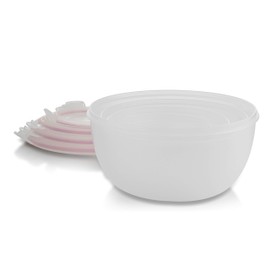 Komax Biokips Mixing Bowls with Lids Set – Multi-Use, Stackable Airtight Food Storage Containers – BPA-Free Salad Bowls with Lids – Microwave & Dishwasher Safe Meal Prep Container Set of 4